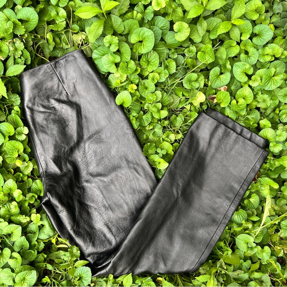 Vintage 90’s black butter lamb leather moto grunge trousers